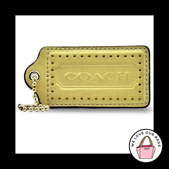 COACH Accessories - Rare HUGE 3.5" COACH PERFORATED Yellow Leather Fob Bag Charm Keychain Hang Tag